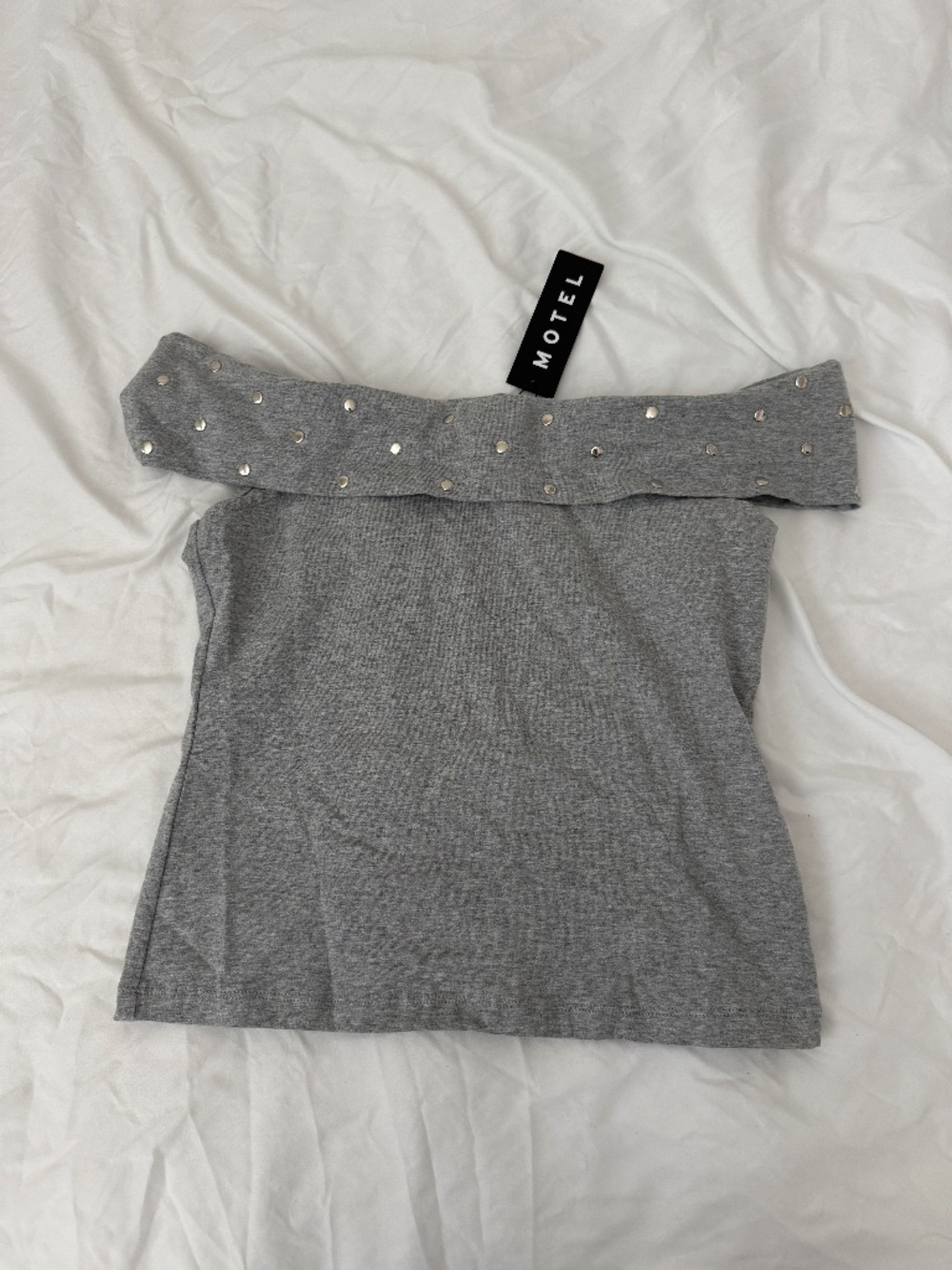 motel rocks eulala bardot top Size medium Details : - color: grey - condition